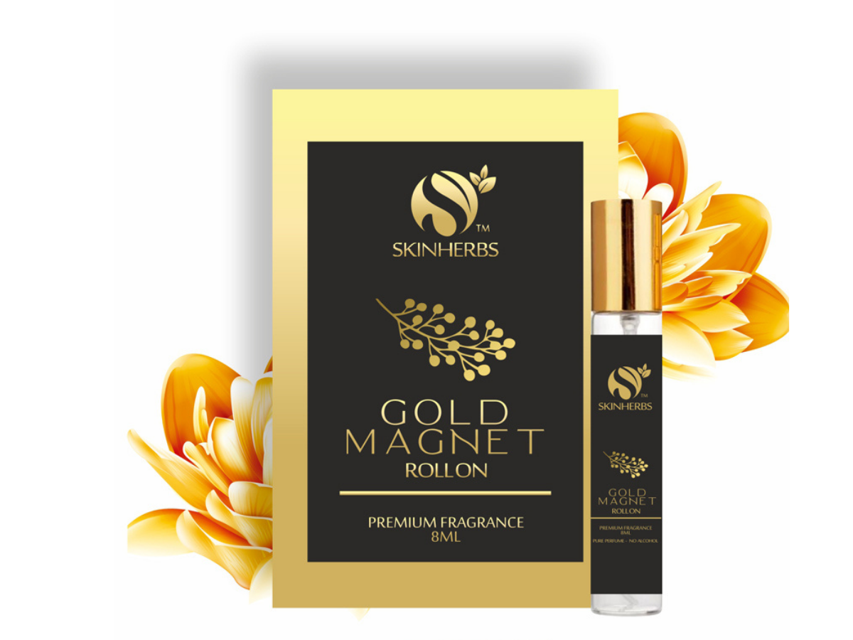 Skin Herbs Gold Magnet Roll On Label product decor by Skanem India